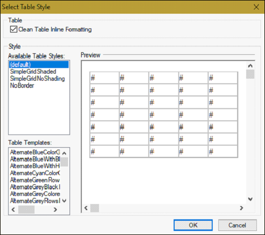 Apply Table Style