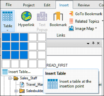 Inserting Tables