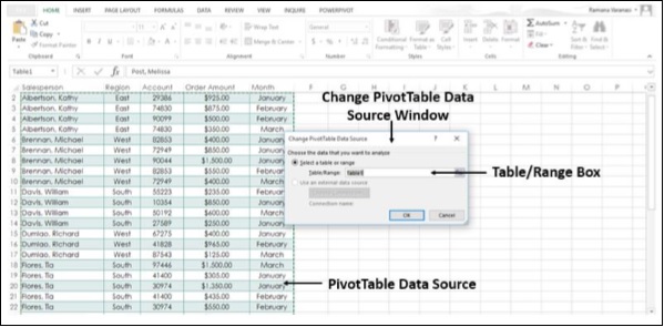 Change Pivot Data Source