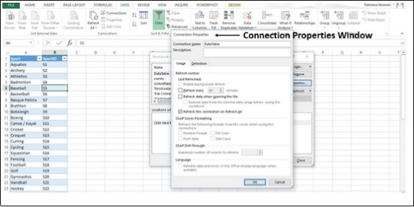 Connection Properties