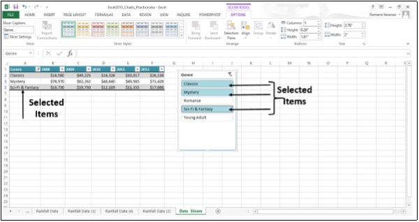 Slicer Selected Items