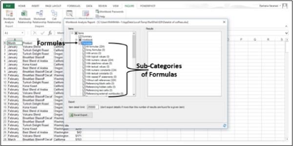 Sub-Categories Formulas