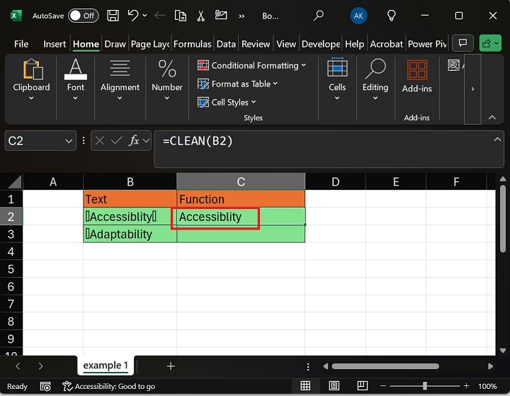 CLEAN Function Retrieve The Accessibility