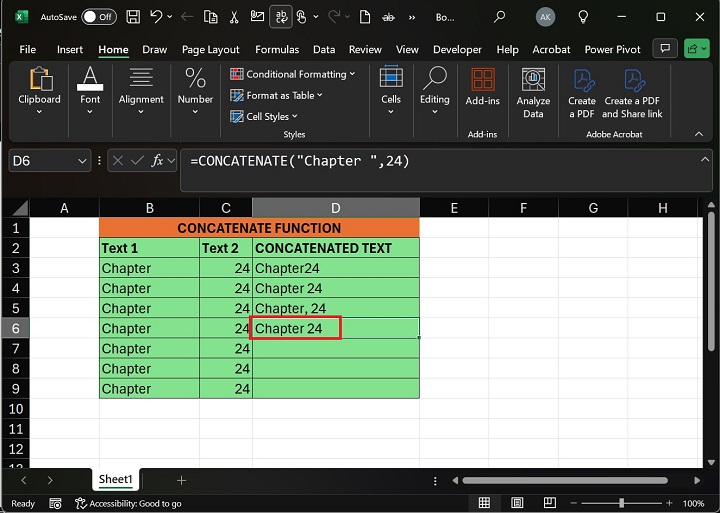 CONCATENATE Will Give Chapter 24