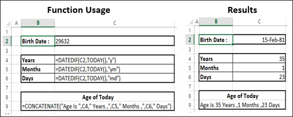 DATEDIF Function