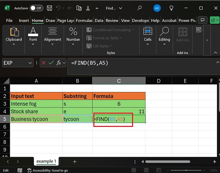 Double-click on The C5 Cell