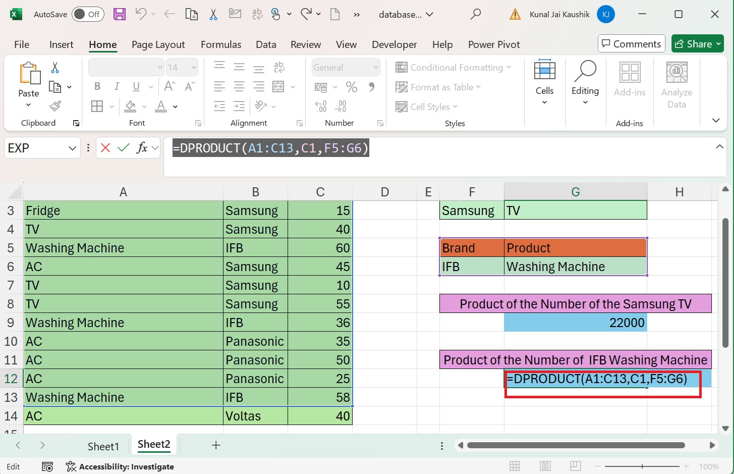 DPRODUCT Function 3