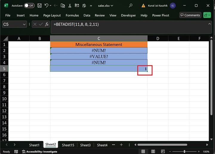 Excel BETADIST Function 10