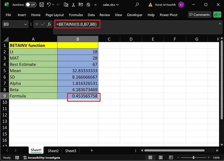 Excel BETAINV Function 10