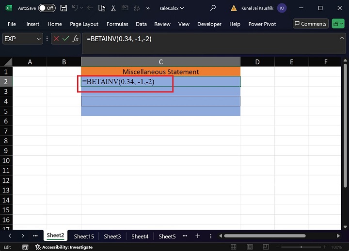 Excel BETAINV Function 11