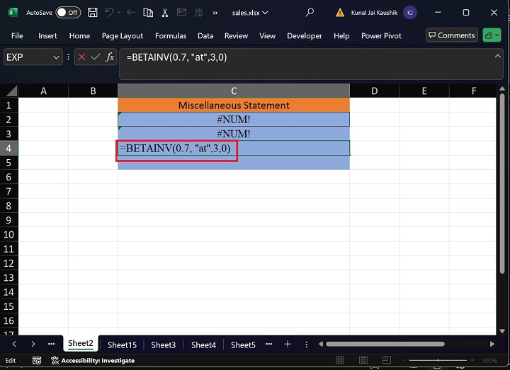 Excel BETAINV Function 15