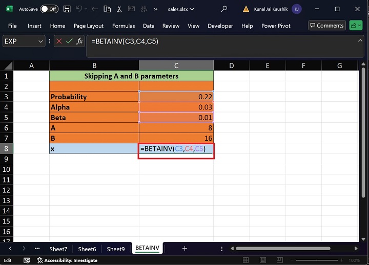 Excel BETAINV Function 17