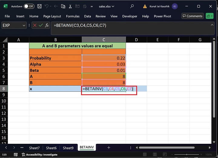 Excel BETAINV Function 19