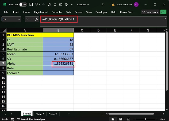 Excel BETAINV Function 7