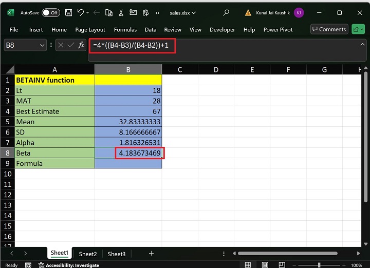 Excel BETAINV Function 8