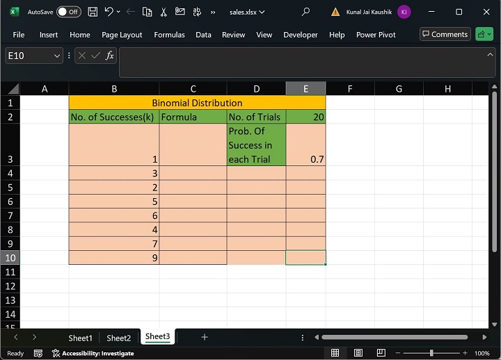 Excel BINOMDIST Function 3