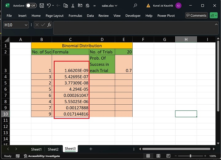 Excel BINOMDIST Function 6