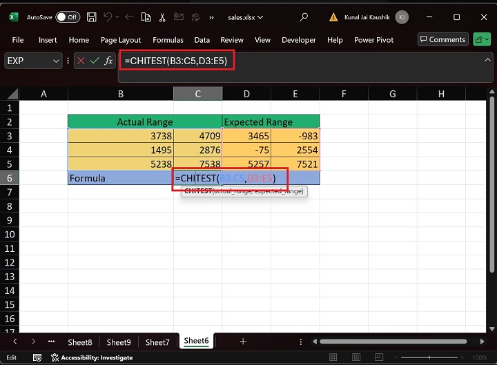 Excel Chitest Function 27