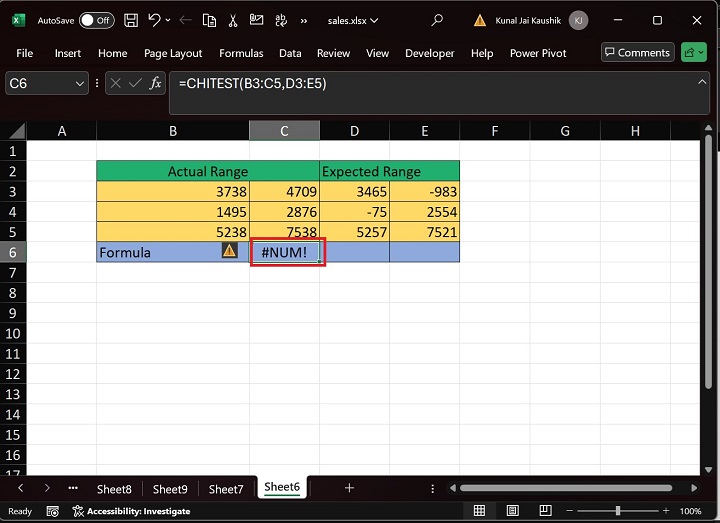 Excel Chitest Function 28