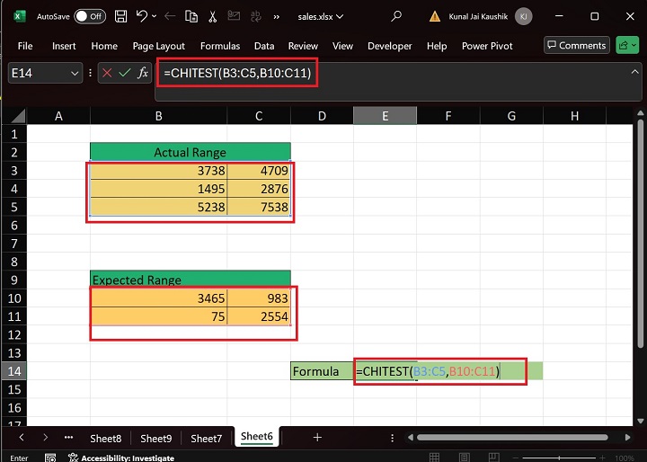 Excel Chitest Function 29