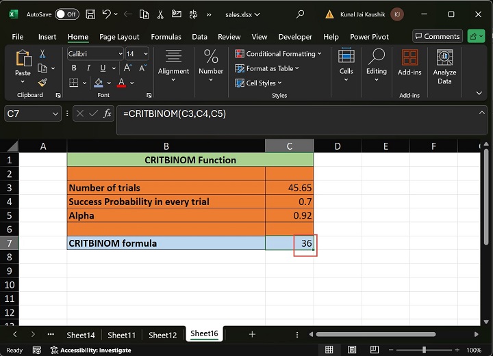 Excel CRITBINOM Function 4