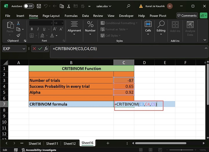 Excel CRITBINOM Function 7