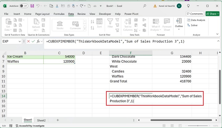 Excel CUBEKPIMEMBER Function 7