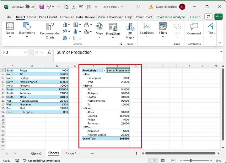 Excel CUBEVALUE Function 1