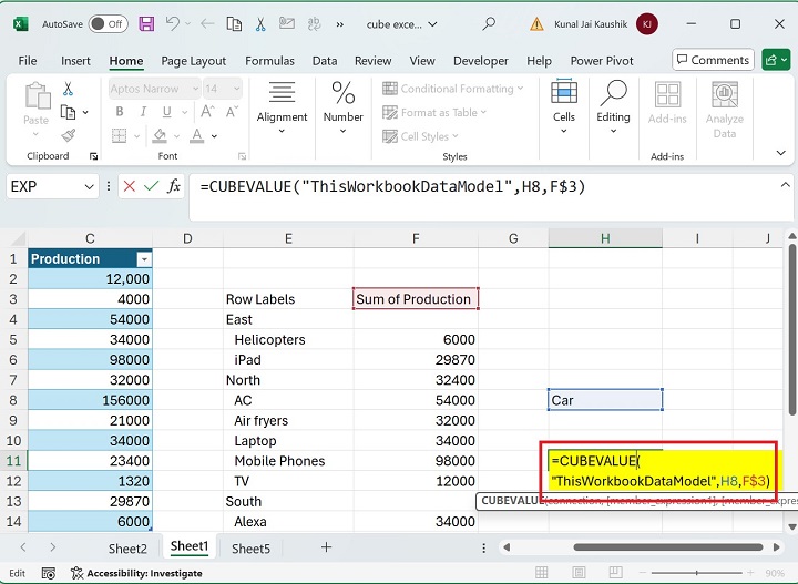 Excel CUBEVALUE Function 8