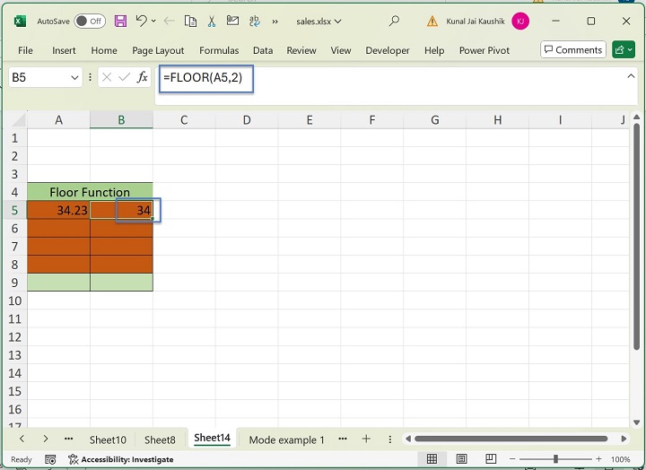 Excel Floor Function 2