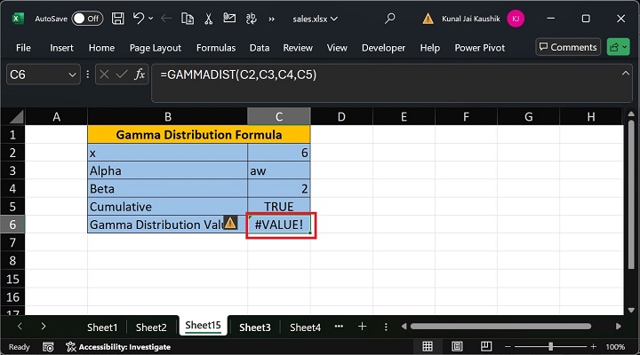 Excel GAMMADIST Function 13