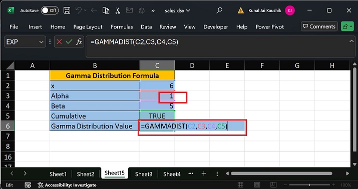 Excel GAMMADIST Function 16