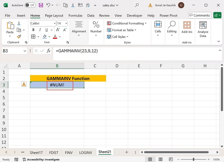 Excel Gammainv Function 10