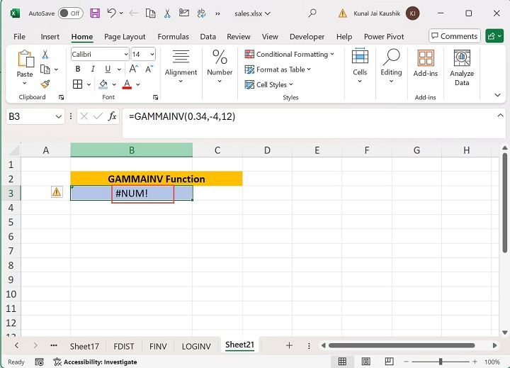 Excel Gammainv Function 12