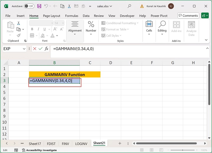 Excel Gammainv Function 13