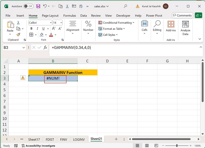 Excel Gammainv Function 14