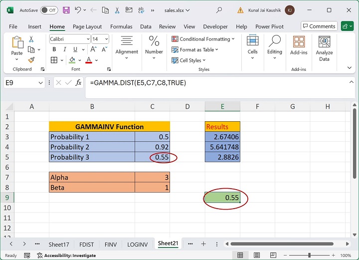 Excel Gammainv Function 16