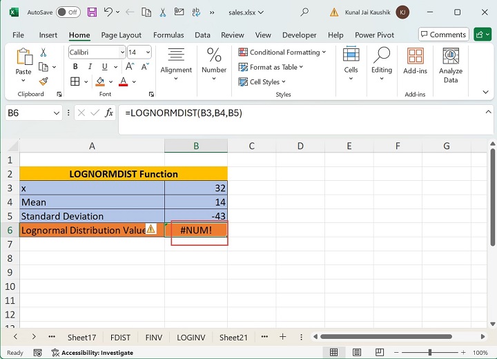 Excel LOGNORMDIST Function 7