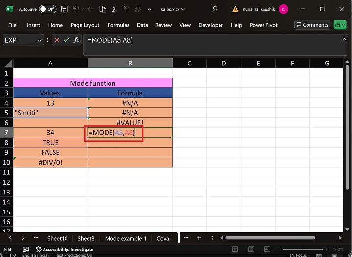 Excel Mode Function 15