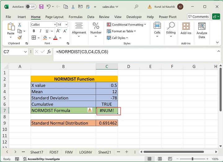 Excel NORMDIST Function 10