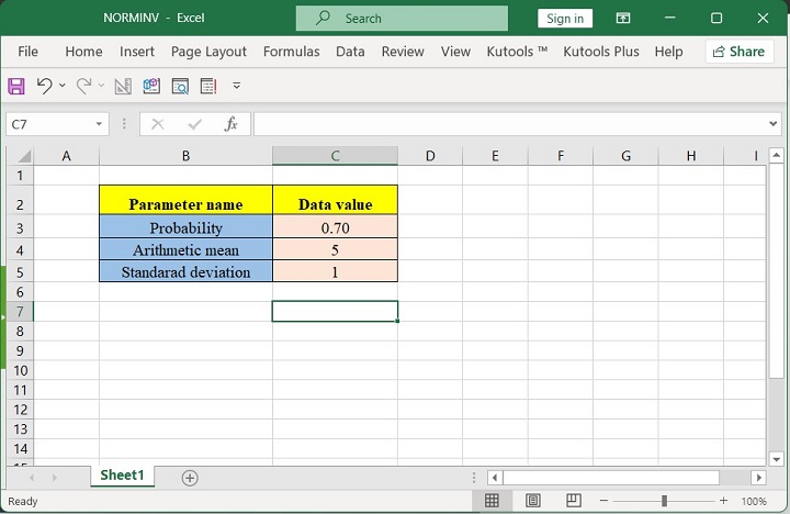 Excel NORMINV Function 1