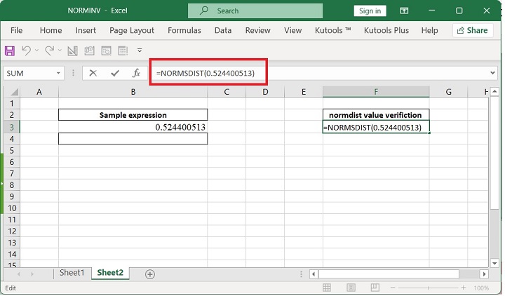 Excel NORMINV Function 10