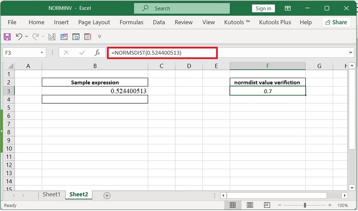 Excel NORMINV Function 11