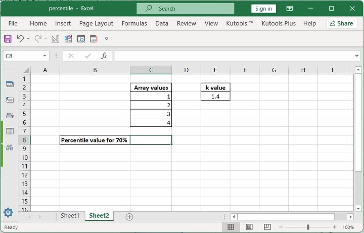 Excel PERCENTILE Function 10