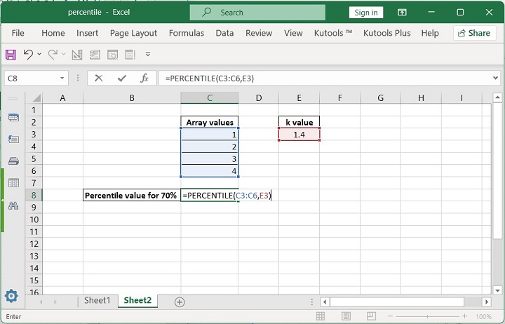 Excel PERCENTILE Function 11