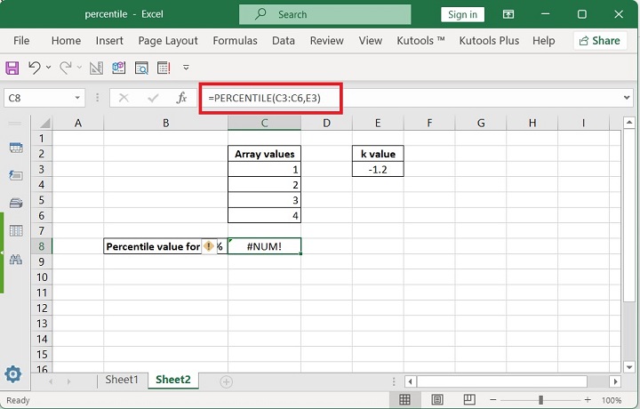 Excel PERCENTILE Function 14