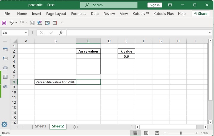 Excel PERCENTILE Function 4