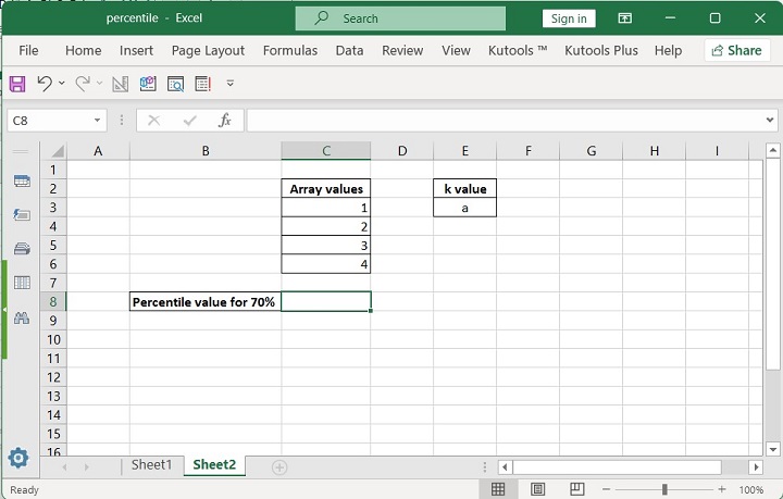 Excel PERCENTILE Function 7