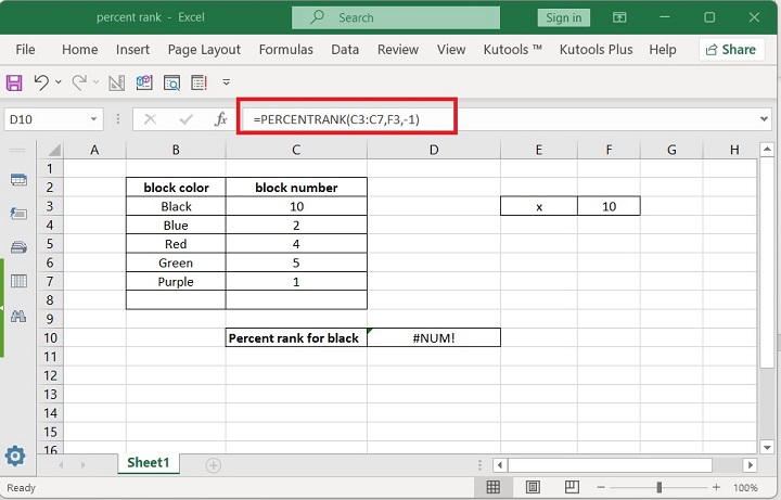 Excel PERCENTRANK Function 7