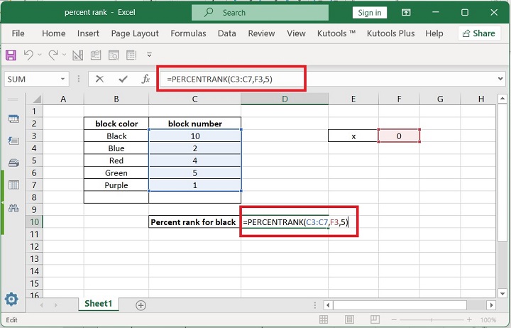 Excel PERCENTRANK Function 9